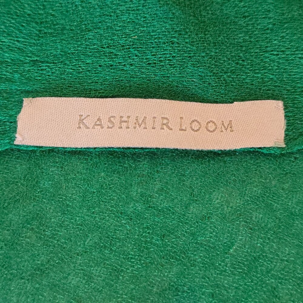 Kashmir Loom Cashmere Lightweight Scarf Green Luxury - Picture 2 of 8